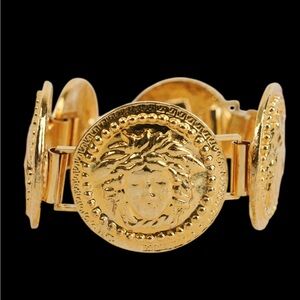 Gianni Versace Vintage Gold Plated Medusa Medallion Bracelet